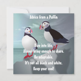 Consejo de una tarjeta plana de diseño de Puffin