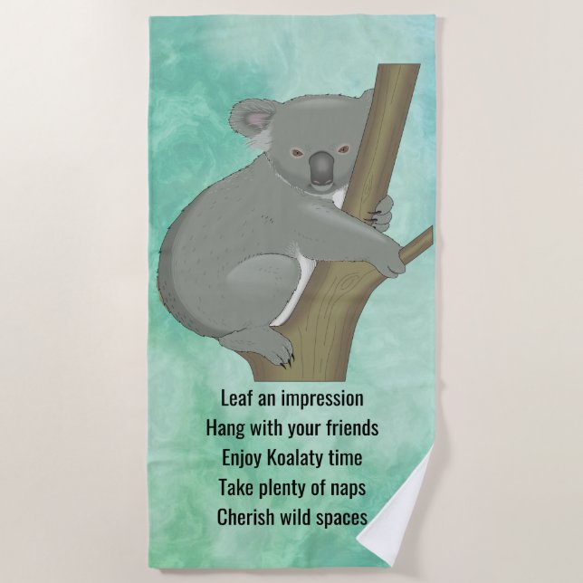 Consejo de una toalla de playa de diseño de Koala (Anverso)