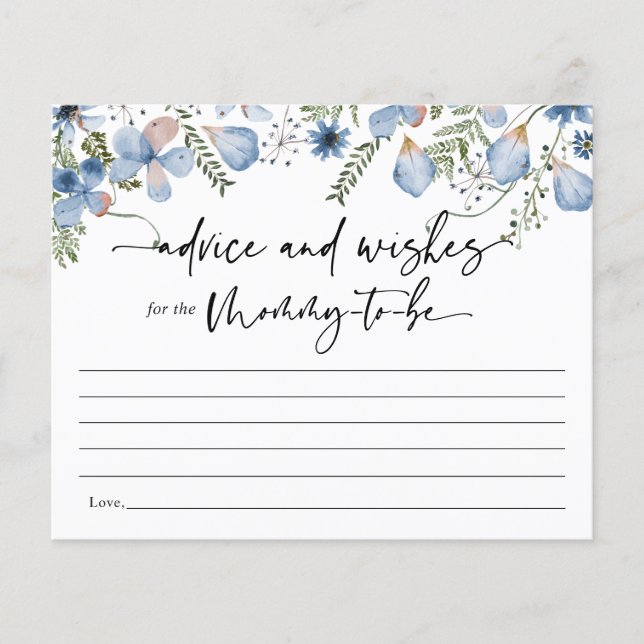 Consejo Floral Azul para la tarjeta de juego Baby  (Anverso)
