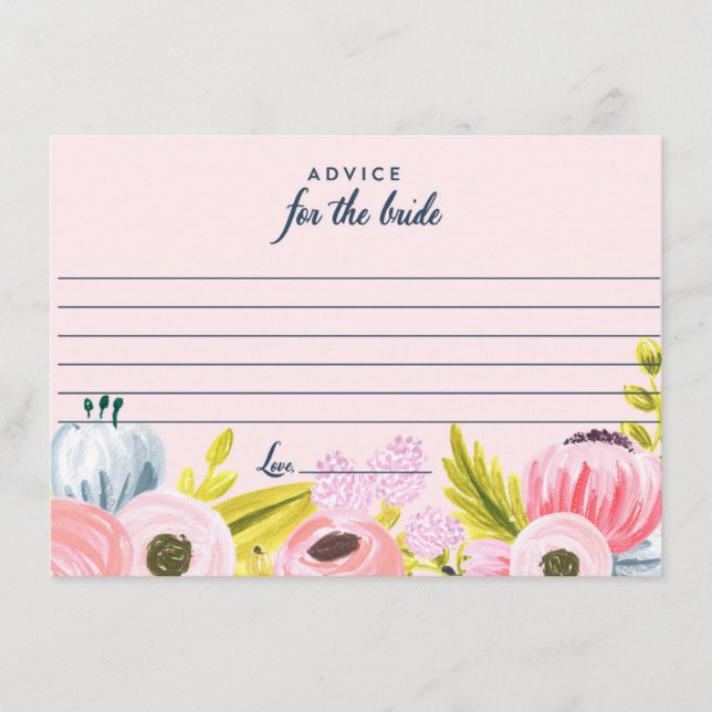 Consejo floral romántico para las tarjetas de novi (Anverso)