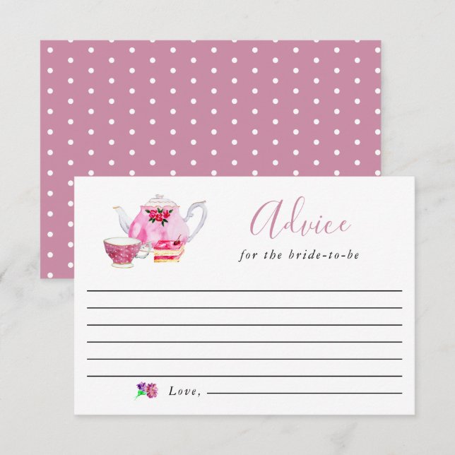 Consejo para la futura novia de un Fiesta de té ro (Anverso / Reverso)