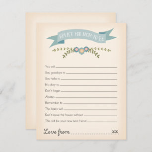 Consejo para la futura tarjeta de juego Baby Showe