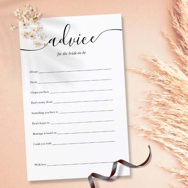 Consejo Para La Tarjeta De Ducha Bridal Con Guión  (Subido por el creador)