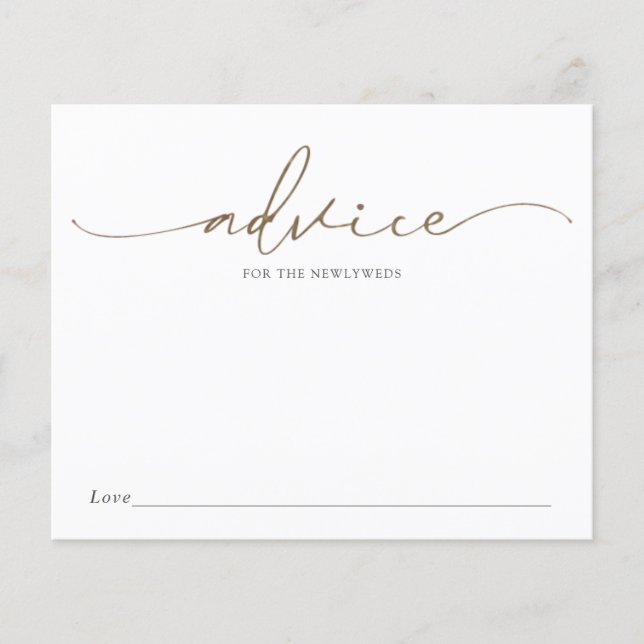 Consejo para la tarjeta de ducha de recién casados (Anverso)