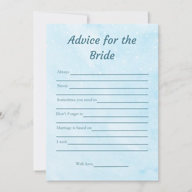 Consejo para la tarjeta de juego Bride Blue Bridal (Anverso)