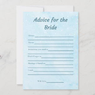 Consejo para la tarjeta de juego Bride Blue Bridal
