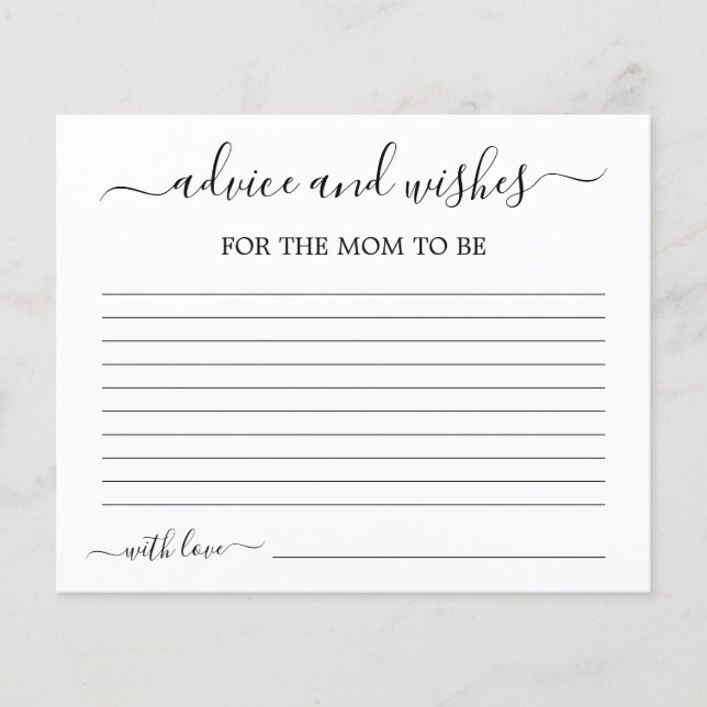 Consejo para la tarjeta de mamá a ser (Anverso)