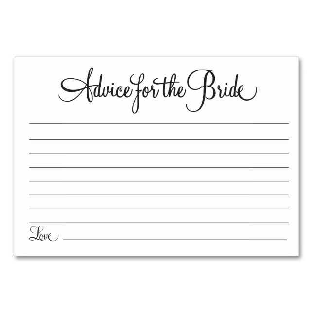 Consejo para la tarjeta de novia 2 (Anverso)