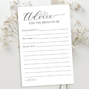 Consejo para la tarjeta de novia Ducha nupcial m