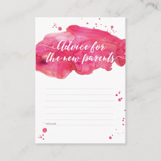 Consejo para las tarjetas Baby Shower de los nuevo (Anverso)
