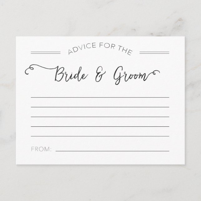 Consejo para las tarjetas de novia y de Groom (Anverso)