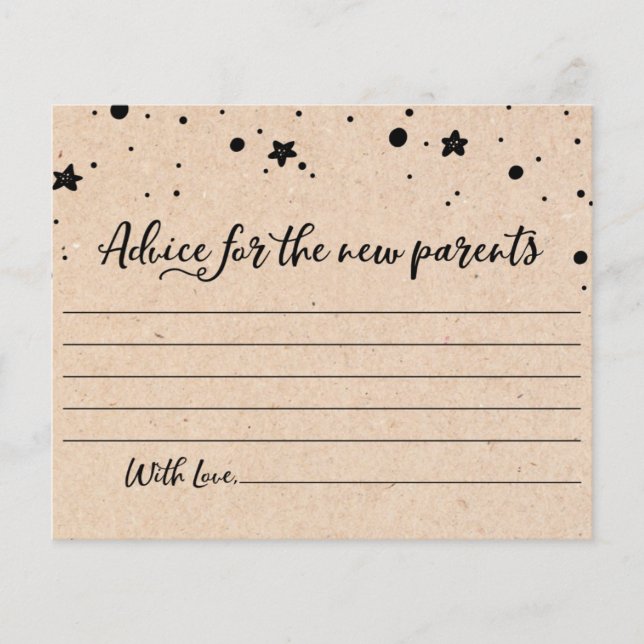 Consejo para los nuevos padres Fiesta de tarjetas  (Anverso)