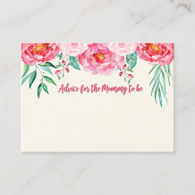 Consejo para tarjeta de mamá, futura mamá, Floral  (Anverso)