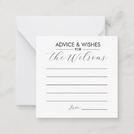 Consejo y deseos para la tarjeta de Boda