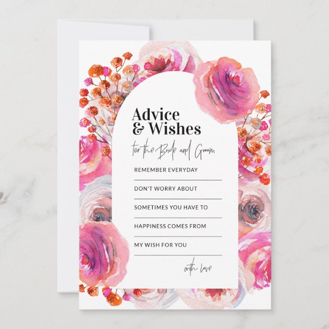 Consejo y deseos Tarjeta Diseño de Arco Floral Ros (Anverso)