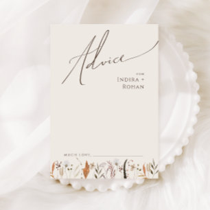 Consejos Boho Autumn Wildflower   Tarjeta de asesoramiento 