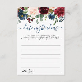 Consejos Burgundy Bridal Shower Fecha Noche Idea Tarjeta de