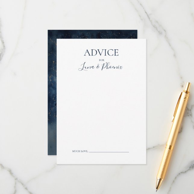 Consejos Cielo nocturno celeste | Tarjeta de Boda de oro (Anverso/Reverso In Situ)