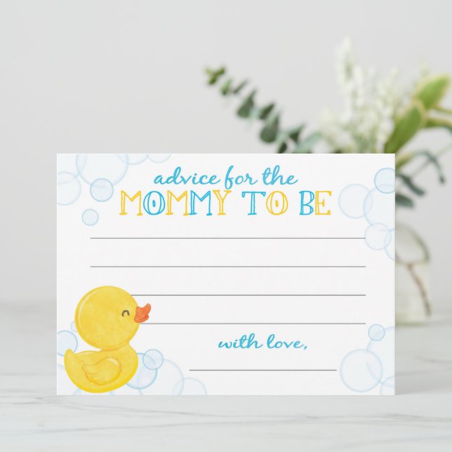 Consejos de Baby Shower para tarjetas de mami sobr (Anverso de pie)