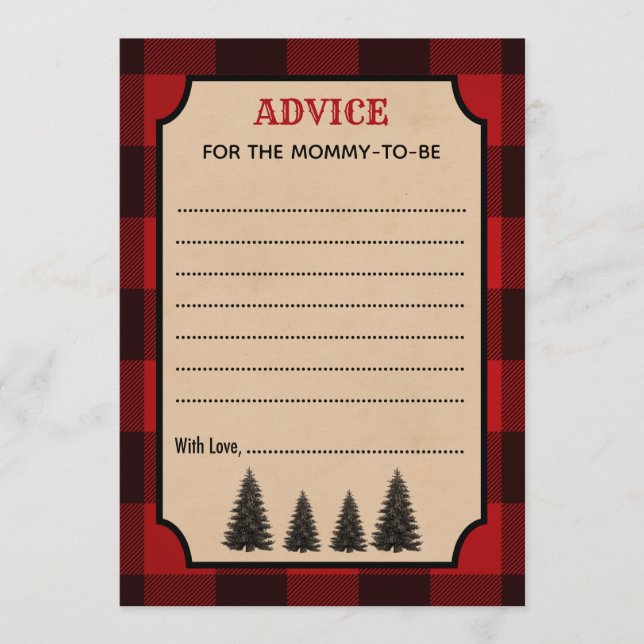 Consejos de Lumberjack para las tarjetas de Baby S (Anverso)