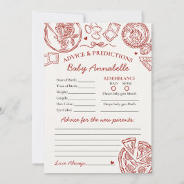Consejos de pasta italiana para tarjeta de baby sh