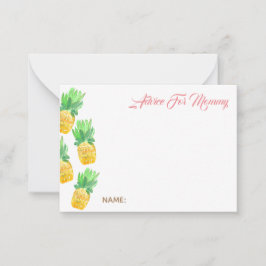 Consejos de piña tropical para bebé con tarjeta de