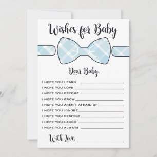 Consejos Deseos De La Tarjeta De Juego Bowtie De Baby Blue 