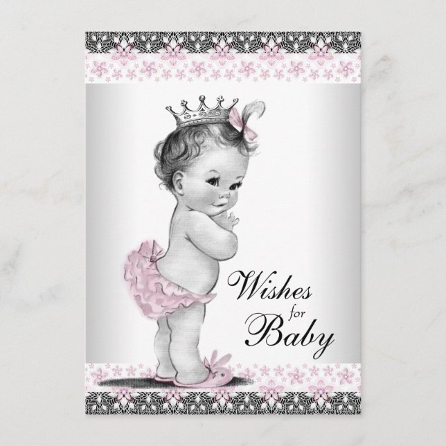 Consejos Deseos de princesa para tarjeta de bebé para la du (Anverso)