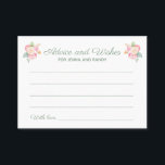 Consejos Deseos Flores de color de agua Tarjetas d<br><div class="desc">Estos hermosos consejos florales y tarjetas de deseos serán la adición perfecta a una ducha de boda o en la recepción de la boda. Este diseño presenta una combinación de escritura a mano y tipos de letra de bloque en verde salvia y resaltado por un ramo de acuarela. Los clientes...</div>
