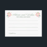Consejos Deseos Flores de color de agua Tarjetas d<br><div class="desc">Estos hermosos consejos florales y tarjetas de deseos serán la adición perfecta a una ducha de boda o en la recepción de la boda. Este diseño presenta una combinación de escritura a mano y tipos de letra de bloque en verde salvia y resaltado por un ramo de acuarela. Los clientes...</div>