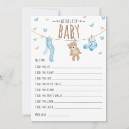 Consejos Deseos para la tarjeta de juego Baby Teddy Bear Bl