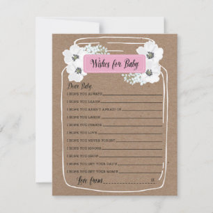 Consejos Deseos para la tarjeta de juego de Baby Shower Bab