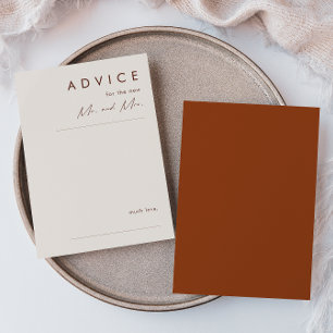 Consejos Desierto simple Tarjeta de asesoramiento Boda de