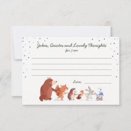 Consejos Ducha de bebé Woodland Boy Blue Diapers tarjeta de