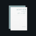 Consejos Dusty Boho | Tarjeta de asesoramiento Boda azul y<br><div class="desc">Este polvoriento Boho | La tarjeta de consejo boda azul y verde es perfecta para su boda boho rústico y colorido. Su diseño moderno, sencillo y único, acompañado de un guión minimalista contemporáneo, azul polvoriento y color verde verde azulado le confiere a este producto un ambiente bohemio de moda clásico....</div>