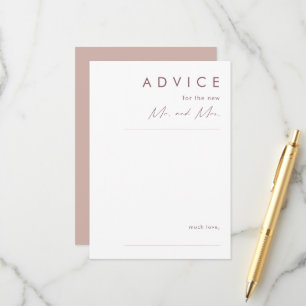 Consejos Dusty Boho Tarjeta de asesoramiento Rosa y Boda