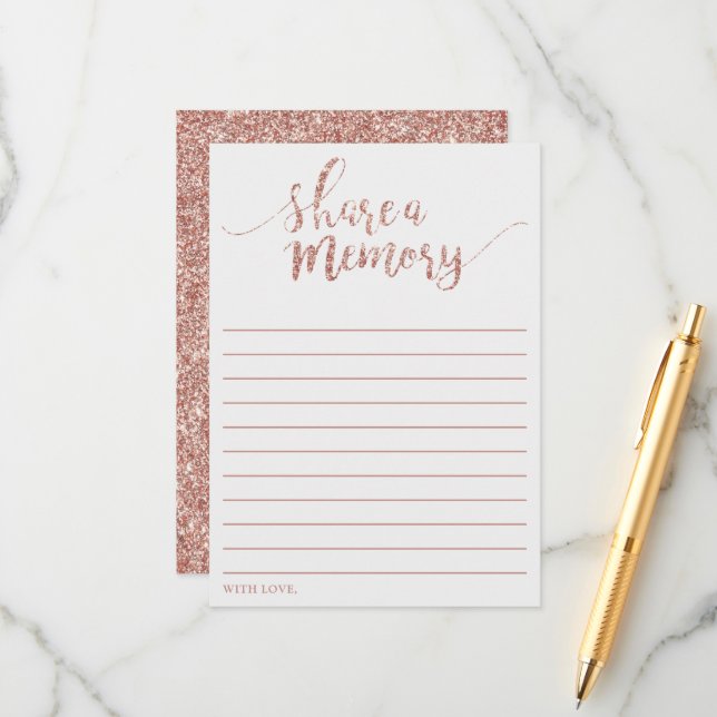 Consejos Elegante Rosa Purpurina Oro Compartir Tarjeta De M (Anverso/Reverso In Situ)