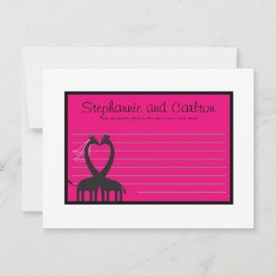 Consejos Giraffe Heart Boda Tarjeta de Asesoramiento Escrit