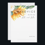 Consejos Girasol de país en negrita | Tarjeta de asesoramie<br><div class="desc">Este audaz girasol de país | la tarjeta de consejo boda de madera es perfecta para su sencillo boda clásico de boho verano en el patio trasero. El diseño incluye un ramo de acuarela de color amarillo dorado y girasoles naranjas rústicos, un elegante ambiente moderno y verde eucalipto y un...</div>