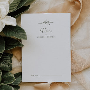 Consejos Hoja mínima Tarjeta de asesoramiento para Bodas