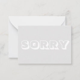 Consejos Lo siento, tarjeta de negrita moderna de color gri
