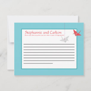 Consejos Moda Origami Aves Tarjeta de Asesoramiento Boda