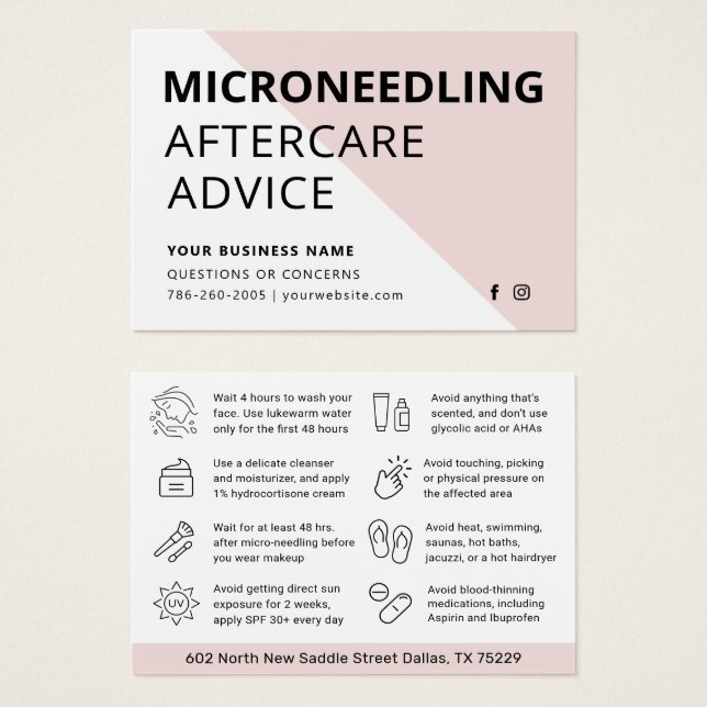 Consejos modernos de microneedling con rubor suave (Anverso y reverso)