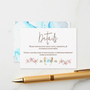 Consejos Orquídea turquesa, caballitos de mar Boda tarjeta 