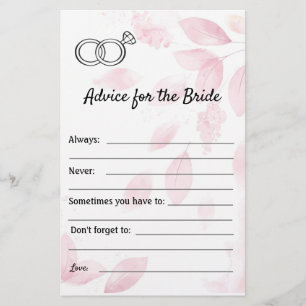 Consejos para la Novia - Folleto de Acuarela Rosa