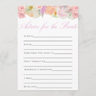 Consejos para la Novia Tarjeta de Amor en Flor