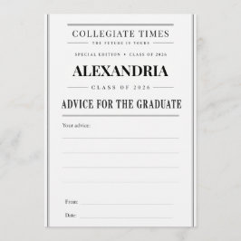 Consejos para la tarjeta de graduación, clase de 2