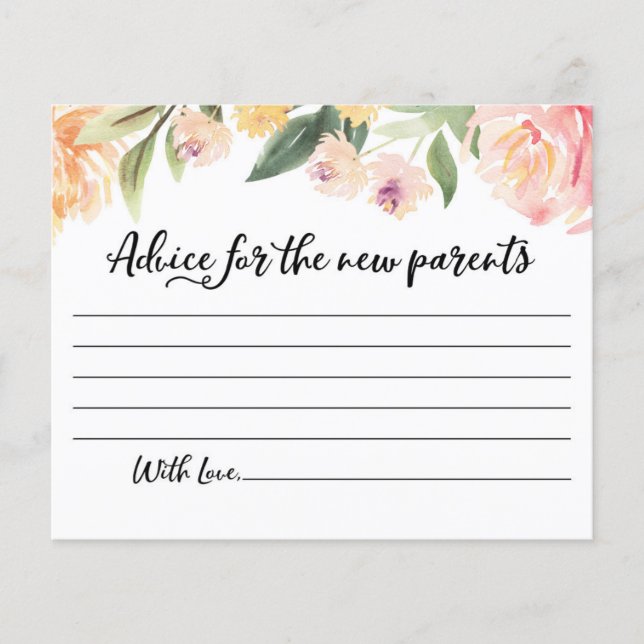 Consejos para la tarjeta de los nuevos padres Fies (Anverso)