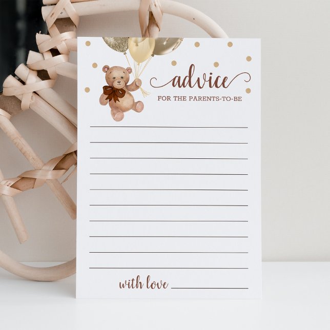 Consejos para los padres Tarjeta de Oso Baby Showe (Subido por el creador)