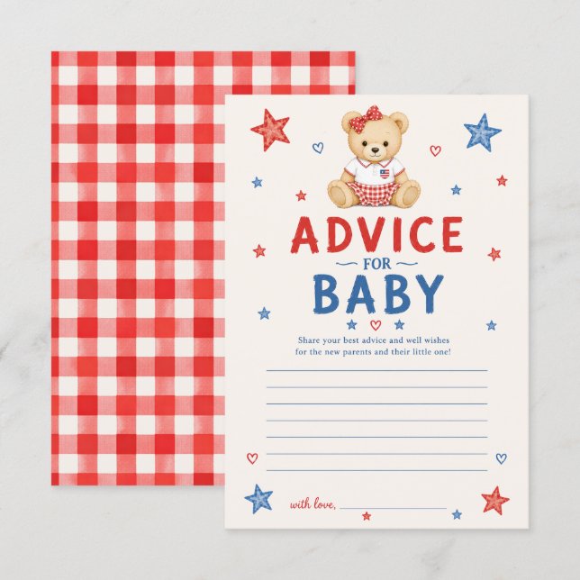 Consejos para tarjeta de bebé niña (Anverso / Reverso)